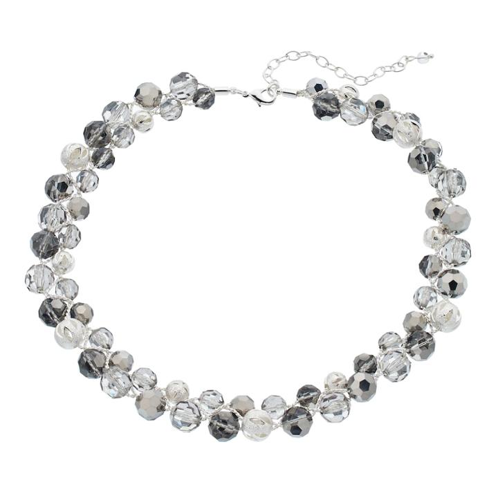 Napier Braided Beaded Chunky Necklace, Women's, Grey