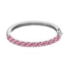 Charming Girl Kids' Sterling Silver Hinged Bangle Bracelet, Pink