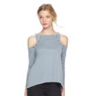 Women's Rock & Republic&reg; Grommet Cold-shoulder Top, Size: Xl, Med Grey