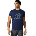 Men's Adidas Metal Mesh Tee, Size: Small, Blue (navy)