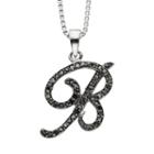 Sterling Silver 1/4-ct. T.w. Diamond Initial Pendant, Women's, Size: 18