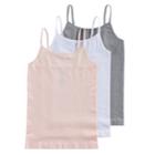 Girls 7-16 So&reg; 3-pk. Cami Tank Tops, Size: Large, Gray White Pink