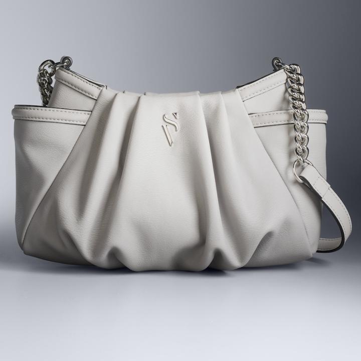 Simply Vera Vera Wang Morris Pleated Crossbody Bag, Women's, Dark Grey