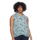 Plus Size Rock & Republic&reg; Plaid Sleeveless Shirt, Women's, Size: 1xl, Med Grey