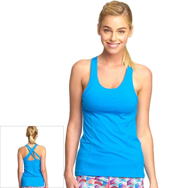 Women's Colosseum Botanical Scoopneck Tennis Tank, Size: Medium, Wave Face