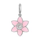 Laura Ashley Botanical Collection Sterling Silver Pink Flower Charm, Women's, Grey