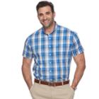 Big & Tall Dockers Classic-fit Plaid Comfort Stretch No-wrinkle Button-down Shirt, Men's, Size: 2xb, Blue