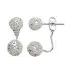 Lc Lauren Conrad Cubic Zirconia Ball Nickel Free Front Back Earrings, Women's, Silver