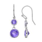 Brilliance Drop Earrings With Swarovski Crystals, Women's, Purple