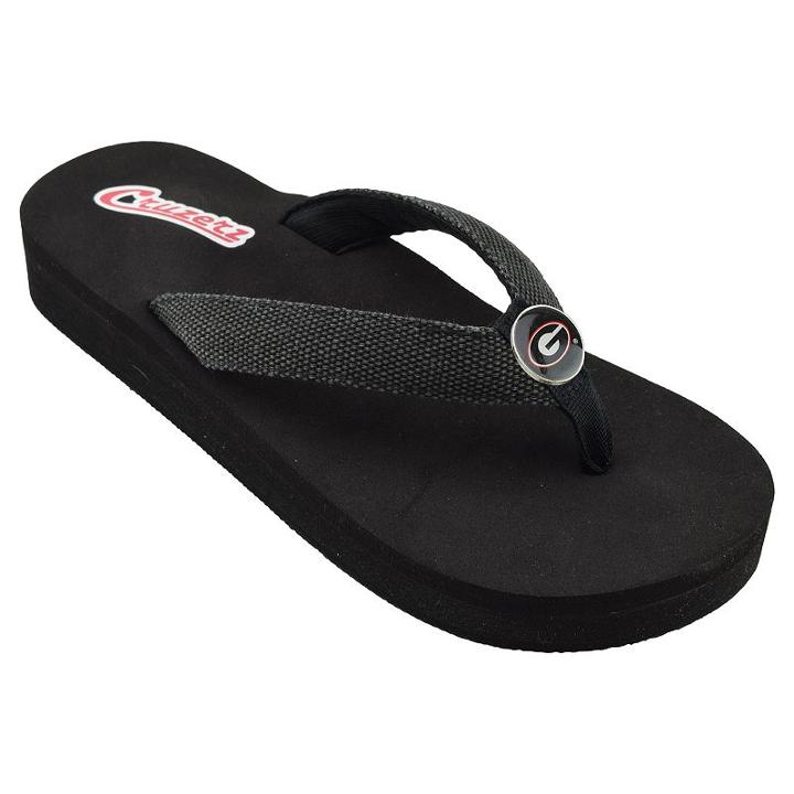 Women's Georgia Bulldogs Venice Beach Flip-flops, Size: 7, Black