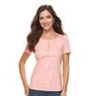Women's Croft & Barrow&reg; Henley Tee, Size: Xxl, Lt Orange