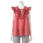 Women's Lc Lauren Conrad Lace Up Eyelet Top, Size: Medium, Orange