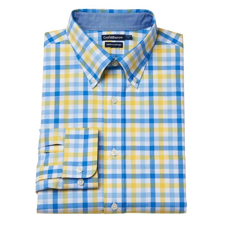 Big & Tall Croft & Barrow&reg; True Comfort Regular-fit Dress Shirt, Men's, Size: 18.5 34/5t, White Oth