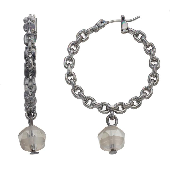 Simply Vera Vera Wang Linked Nickel Free Hoop Drop Earrings, Women's, Grey