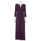 Women's Apt. 9&reg; Striped Twist Maxi Dress, Size: Medium, Brown Over
