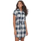 Women's Sonoma Goods For Life&trade; Plaid Shirtdress, Size: Medium, Dark Blue