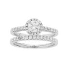 14k White Gold 3/4 Carat T.w. Igl Certified Diamond Halo Engagement Ring Set, Women's, Size: 6