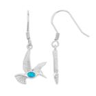 Lab-created Blue Opal Sterling Silver Hummingbird Drop Earrings, Women's