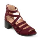 Journee Collection Arbor Women's High Heel Sandals, Size: Medium (6.5), Dark Red