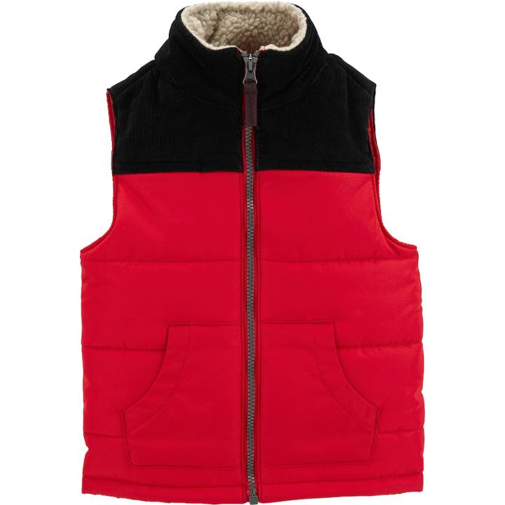 Baby Boy Carter's Colorblocked Puffer Vest, Size: 9 Months, Red