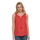 Women's Sonoma Goods For Life&trade; Dobby Tank, Size: Medium, Red