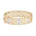 18k Gold Over Silver Greek Key Bangle Bracelet, Women's, Size: 7.5, Yellow