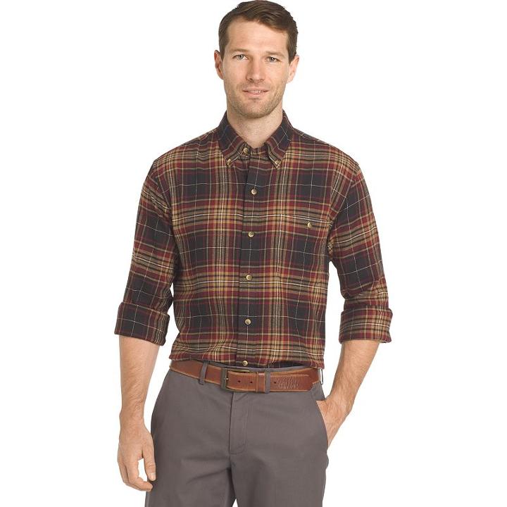 Big & Tall Arrow Saranac Regular-fit Plaid Flannel Button-down Shirt, Men's, Size: Xl Tall, Dark Blue