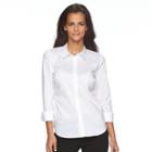 Petite Apt. 9&reg; Essential Wrinkle-resistant Shirt, Women's, Size: 14 Petite, White
