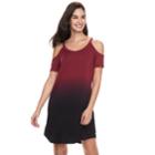 Women's Rock & Republic&reg; Cold-shoulder T-shirt Dress, Size: Xs, Red