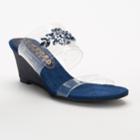New York Transit Fan Of Mine Women's Wedge Sandals, Size: Medium (11), Blue