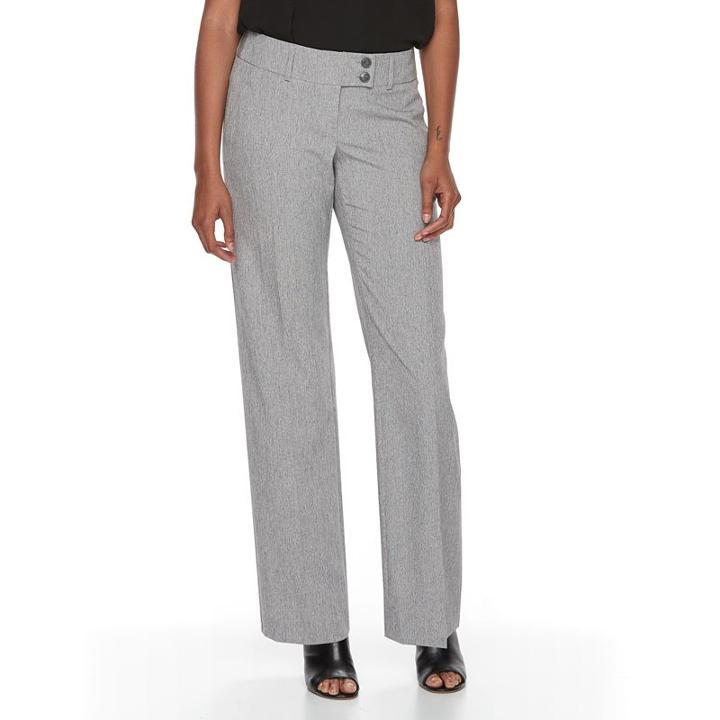 Petite Apt. 9&reg; Modern Fit Wide-leg Dress Pants, Women's, Size: 6 Petite, Grey