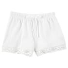 Girls 4-8 Carter's Crochet-trim Gauze Shorts, Girl's, Size: 4, White