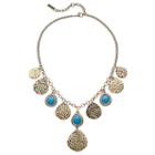 Gs By Gemma Simone Hammered Teardrop Charm Necklace, Women's, Size: 14, Multicolor