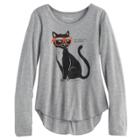 Girls 7-16 & Plus Size Mudd&reg; High-low Graphic Tee, Size: 14, Grey Other