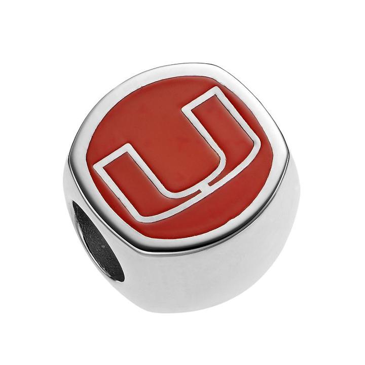 Logoart Sterling Silver Miami Hurricanes Bead, Women's, Multicolor