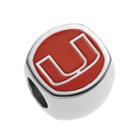 Logoart Sterling Silver Miami Hurricanes Bead, Women's, Multicolor