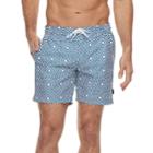 Men's Cole Patterned Hybrid Swim Trunks, Size: Medium, Blue (navy)