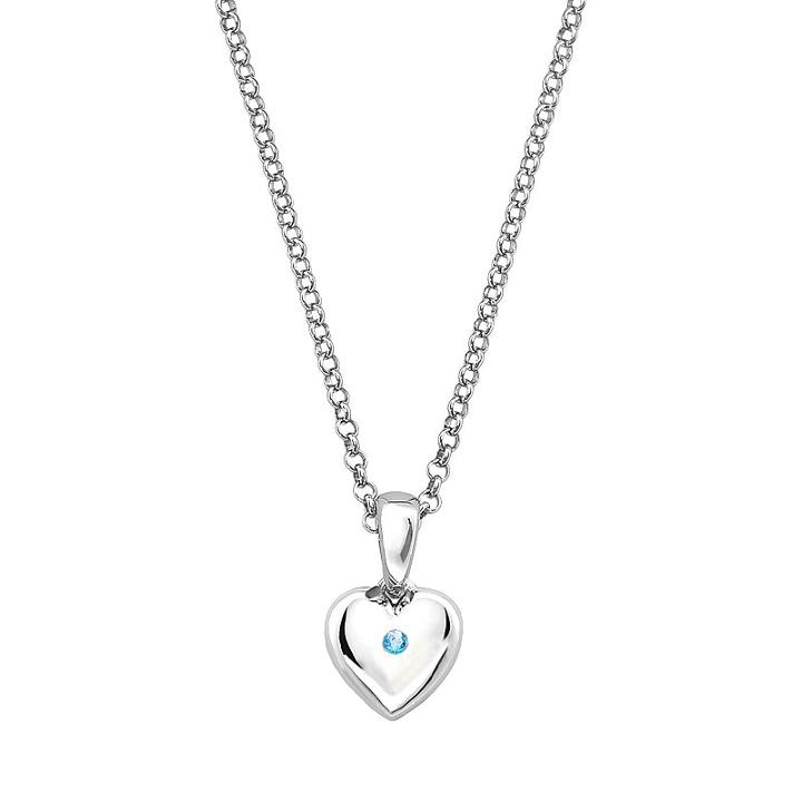 Little Diva Diamonds Kids' Sterling Silver Blue Topaz Heart Pendant, Women's, Size: 16