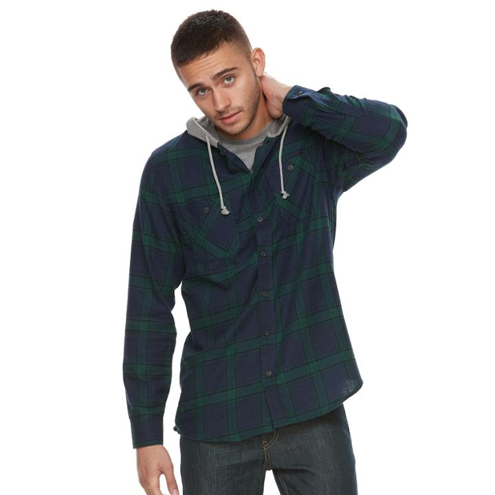 Men's Unionbay Parker Flannel Hoodie, Size: Xl, Green Oth