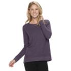 Women's Sonoma Goods For Life&trade; Supersoft Vented Crewneck Sweatshirt, Size: Xxl, Drk Purple