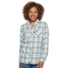 Petite Croft & Barrow&reg; Extra Soft Classic Button-down Shirt, Women's, Size: Xl Petite, Grey
