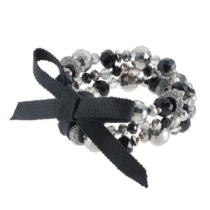 Simply Vera Vera Wang Beaded Stretch Bracelet Set, Women's, Black