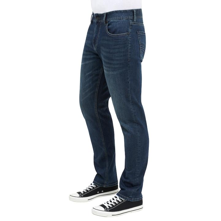 Men's Seven7 Brown Tint Slim-fit Straight-leg Jeans, Size: 36x32, Blue (navy)
