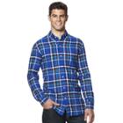 Big & Tall Chaps Classic-fit Plaid Button-down Shirt, Men's, Size: Xl Tall, Blue