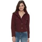 Juniors' So&reg; Solid Utility Jacket, Teens, Size: Small, Red