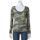 Juniors' Mudd&reg; Slim Fit Burnout Scoopneck Tee, Girl's, Size: Large, Green