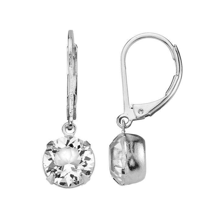 1928 Crystal Silver-tone Drop Earrings, Women's, Grey