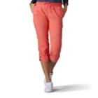 Women's Lee Essence Twill Comfort Waist Pull-on Capris, Size: 14 Avg/reg, Med Red