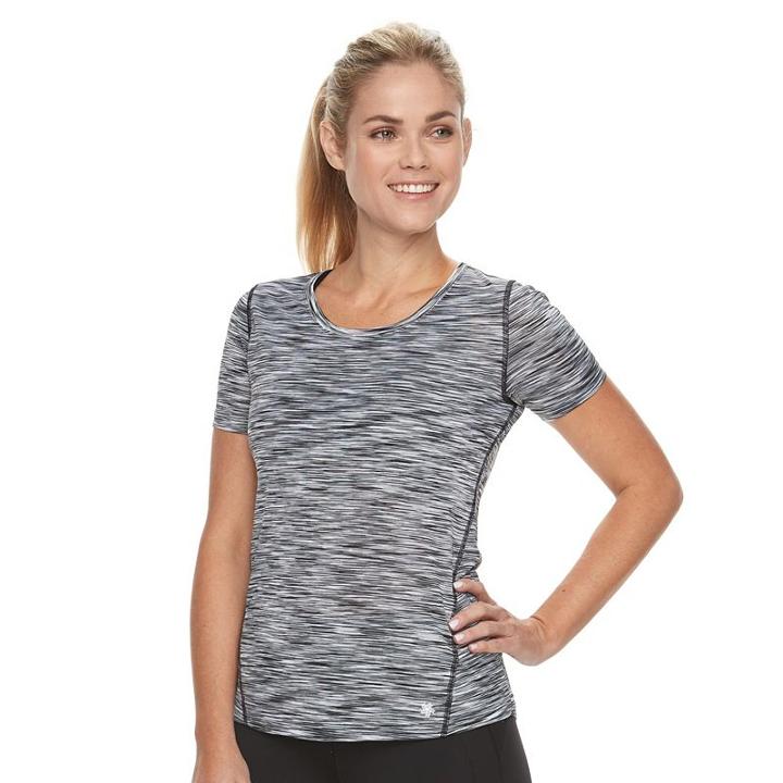 Petite Tek Gear&reg; Space-dyed Performance Tee, Women's, Size: L Petite, Light Grey