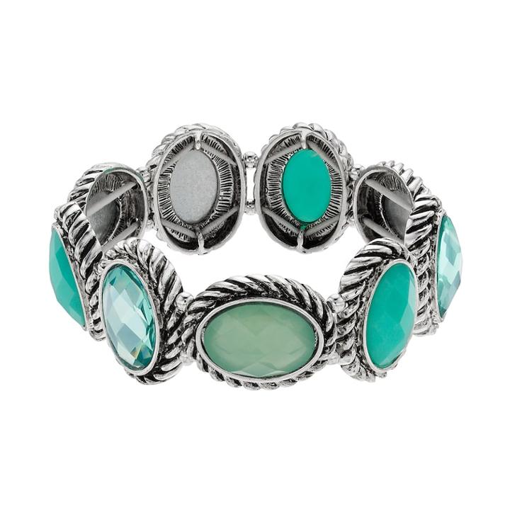 Dana Buchman Oval Halo Stretch Bracelet, Women's, Blue
